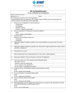 Oil rig Questionnaire - Orient Insurance PJSC