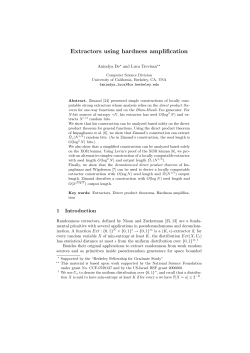 Extractors using hardness amplification