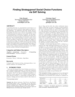 Finding Strategyproof Social Choice Functions via SAT - DSS