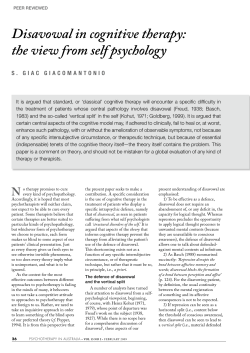 Disavowal in cognitive therapy: the view from self psychology