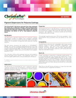 AD SERIES Pigment Dispersions for Polyurea Coatings