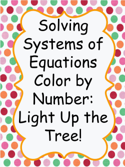 Solving Systems of Equations Color by Number: Light Up