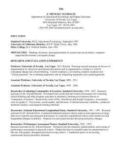 Curriculum Vitae - Faculty Websites