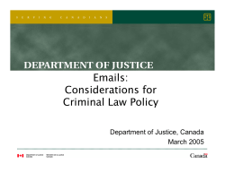 Emails: Considerations for Criminal Law Policy