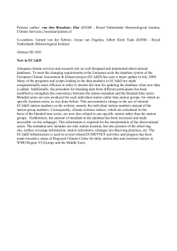 Primary author: van den Besselaar, Else (KNMI