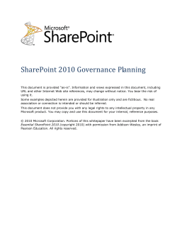 Keys to an Effective Governance Plan - Center