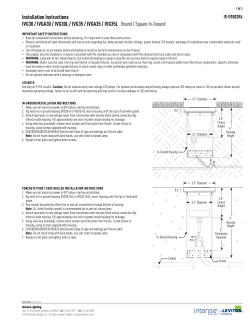 Installation Instructions IVG30 / IVGA30 / IVG30L