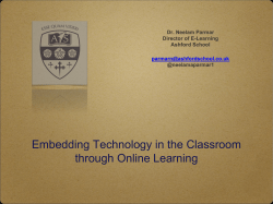 Embedding Technology in the Classroom through Online Learning