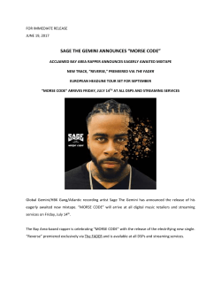 Sage the Gemini - MORSE CODE Announcement