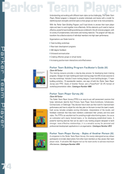 Parker Team Player Survey - CPP Asia Pacific Singapore