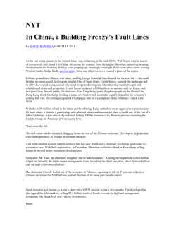 In China, a Building Frenzy`s Fault Lines