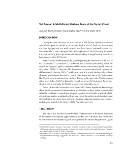 Tell Tweini: A Multi-Period Harbour Town at the Syrian Coast 1