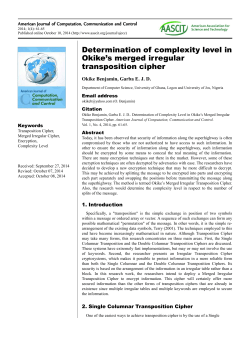 Determination of complexity level in Okike`s merged irregular