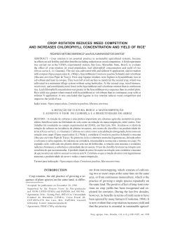 crop rotation reduces weed competition and increases chlorophyll