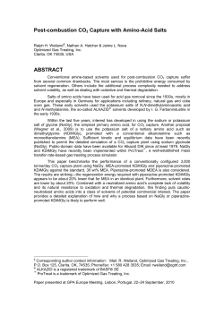 CO2 Capture with Amino Acids - Optimized Gas Treating, Inc.