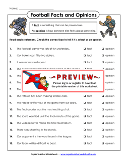 Football Facts and Opinions