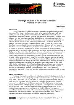 Exchange Structure in the Modern Classroom