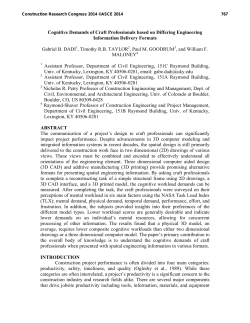 Cognitive Demands of Craft Professionals based on