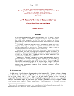 JT Fraser`s “Levels of Temporality” as Cognitive