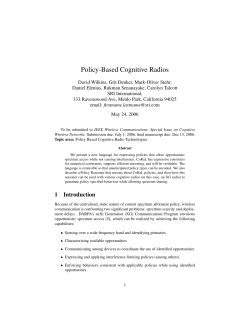 Policy-Based Cognitive Radios - SRI International Computer