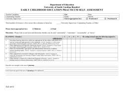 early childhood education practicum self- assessment