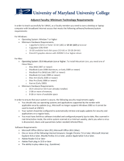 Adjunct Faculty: Minimum Technology Requirements
