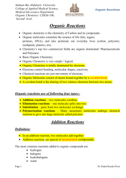 Organic Reactions
