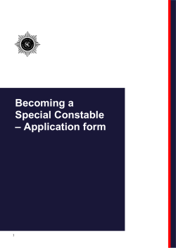 Becoming a Special Constable – Application form