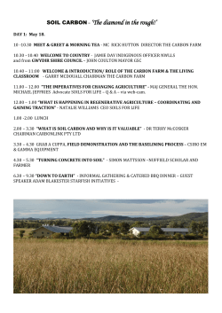 SOIL CARBON &ndash; `The diamond in the rough!`