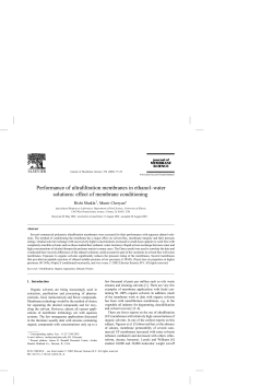 Performance of ultrafiltration membranes in ethanol