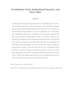 Coordination Costs, Institutional Investors, and Firm Value