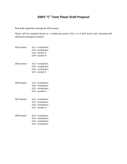 KMFS “C” Team Player Draft Proposal