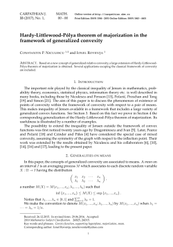 Hardy-Littlewood-P&acute;olya theorem of majorization in the