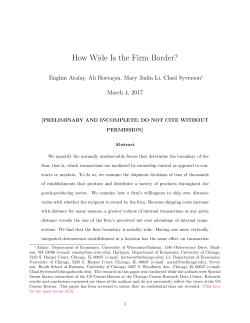 How Wide Is the Firm Border? - Stanford Graduate School of Business