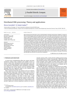 J. Parallel Distrib. Comput. Distributed XML processing: Theory and