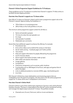 Channel 4 Online Programme Support Guidelines for TV Producers