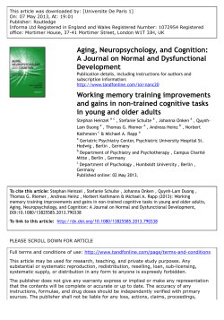 Working memory training improvements and gains in