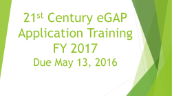 21st Century eGAP Application