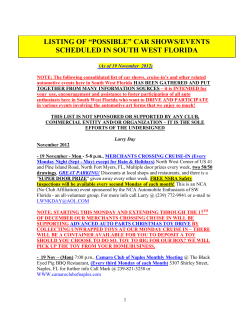 listing of &ldquo;possible&rdquo; car shows/events scheduled in south west florida