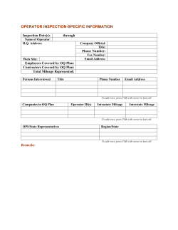 Operator Inspection-Specific Information