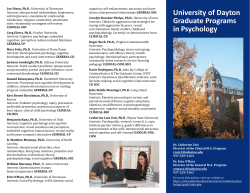 University of Dayton Graduate Programs in Psychology