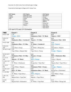 U10 and U12 and U14 Schedule