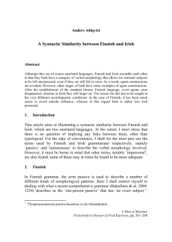 A Syntactic Similarity between Finnish and Irish