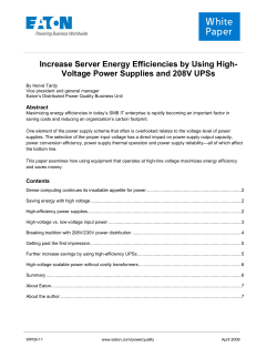 Increase Server Energy Efficiencies by Using High- Voltage