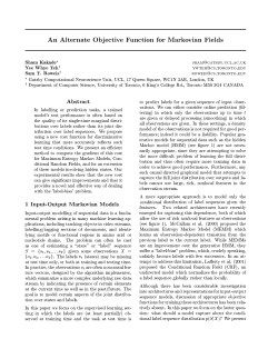 An Alternate Objective Function for Markovian Fields