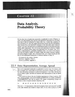 Data Analysis. Probability Theory