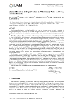 Effects of Dissolved Hydrogen Content in PWR Primary Water on