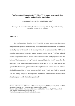 Conformational dynamics of ATP/Mg:ATP in motor proteins via data