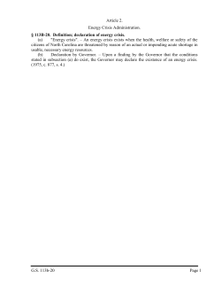 declaration of energy crisis.