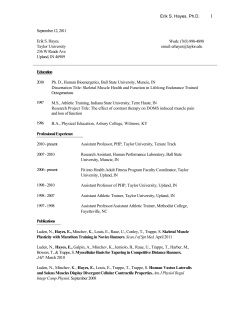 Erik S. Hayes, Ph.D. 1 September 12, 2011 Erik S. Hayes. Taylor